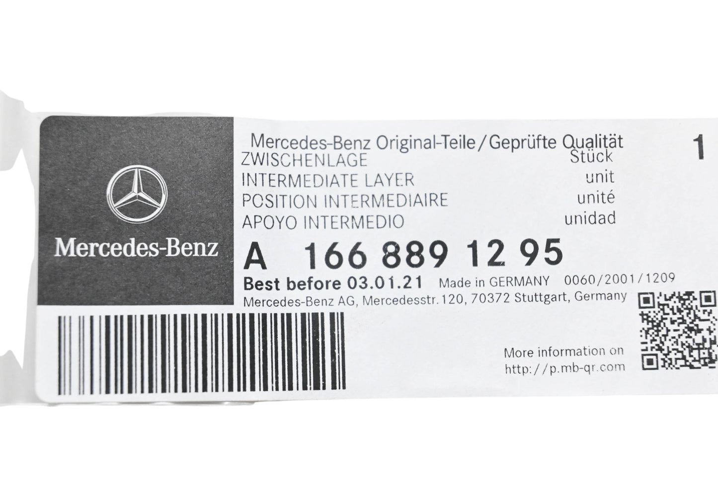 New OEM Mercedes-Benz 166 889 12 95 Intermediate Layer NOS