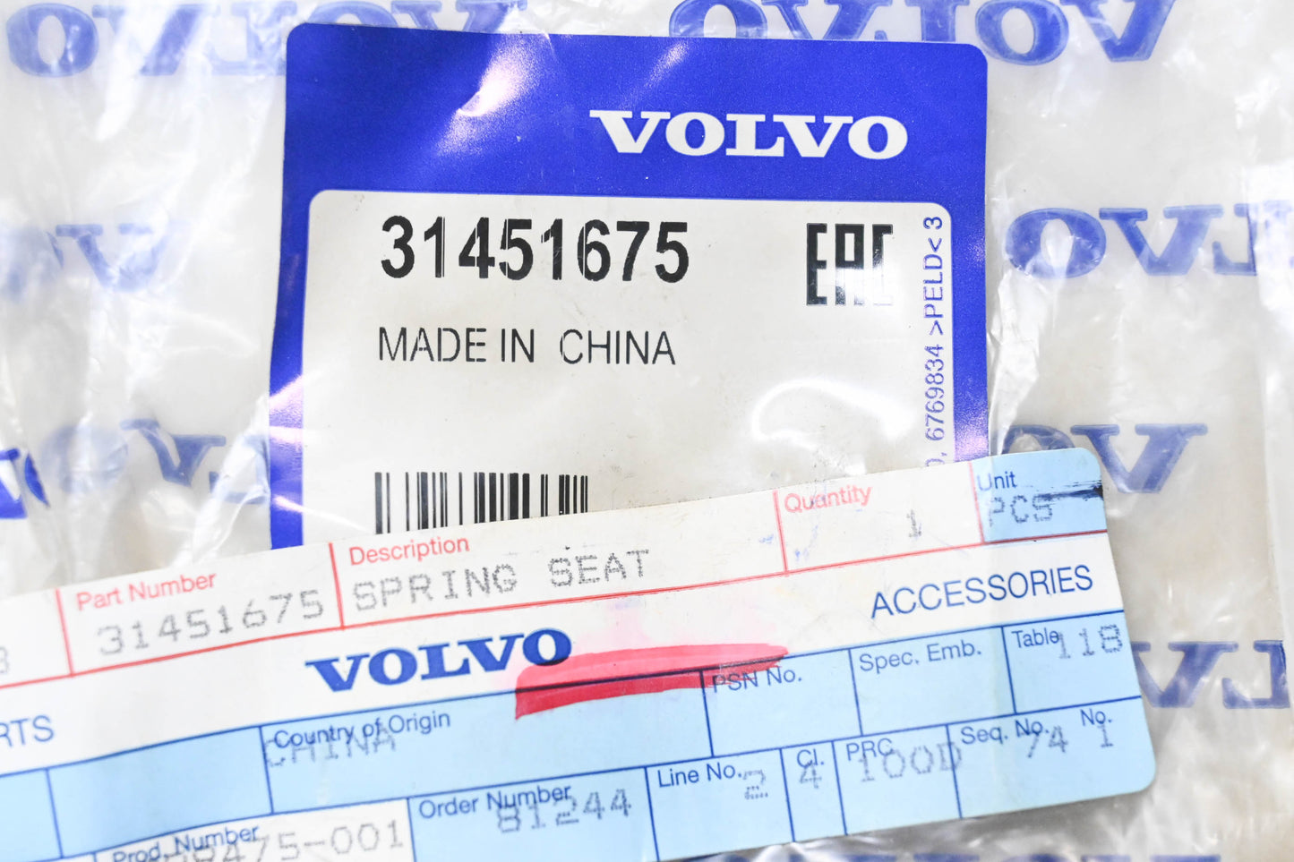 Volvo 31451675 Spring Seat NOS