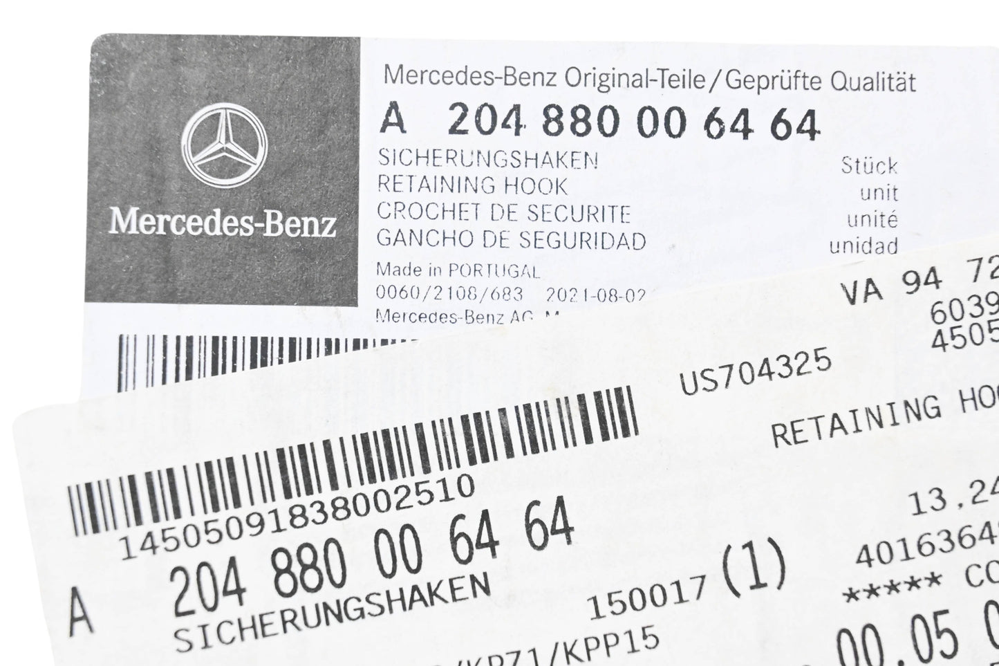 New OEM Mercedes-Benz 204 880 00 64 64 Retaining Hook NOS