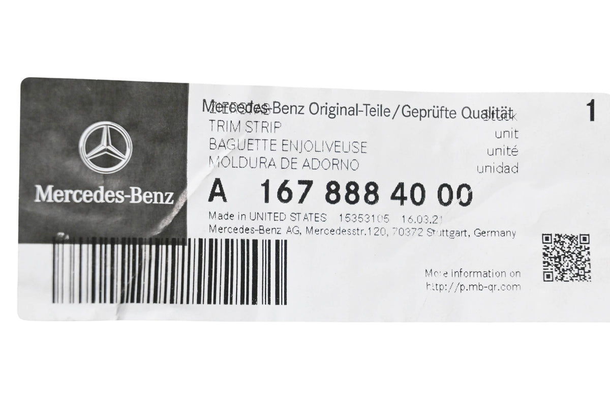 New OEM Mercedes-Benz 167 888 40 00 Trim Strip NOS