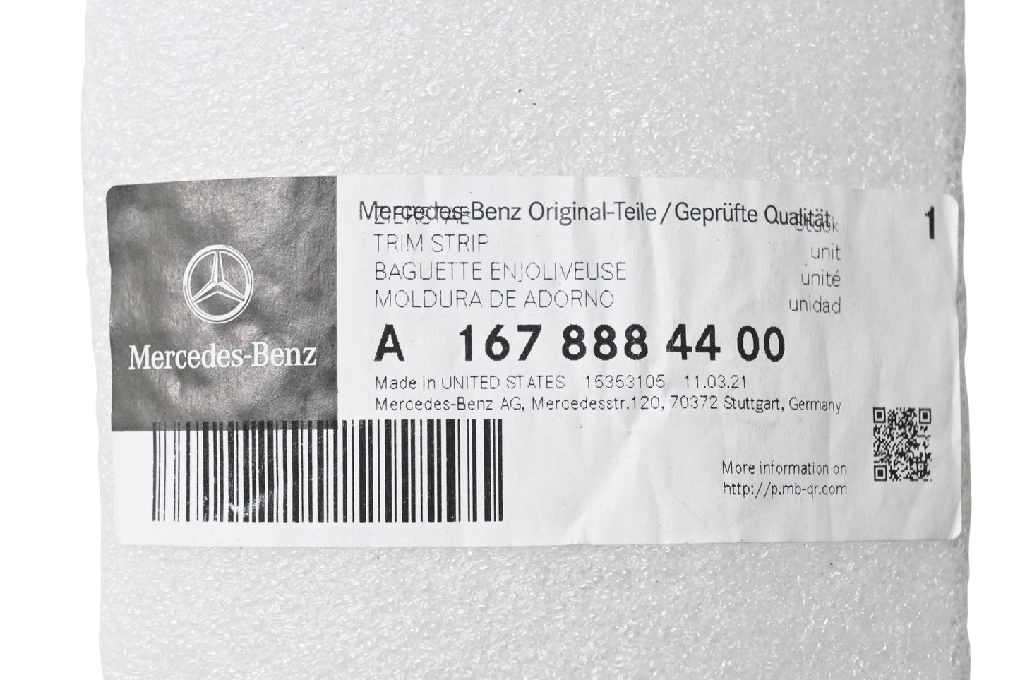 New OEM Mercedes-Benz 167 888 44 00 Trim Strip NOS