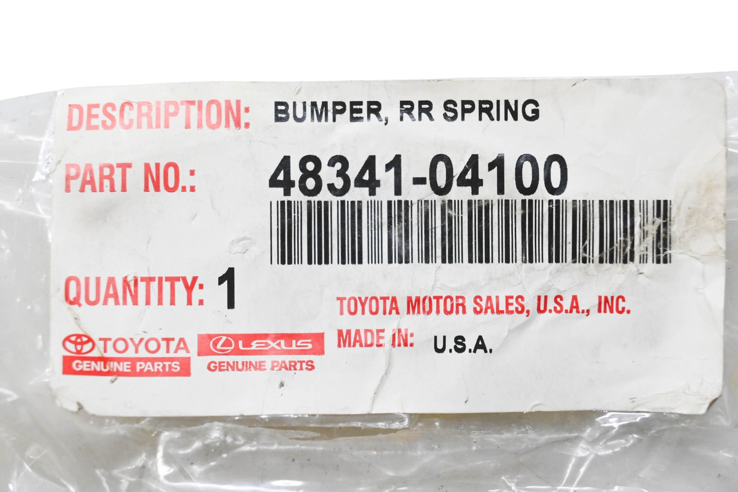 New OEM Toyota 48341-04100 Rear Spring Bumper NOS