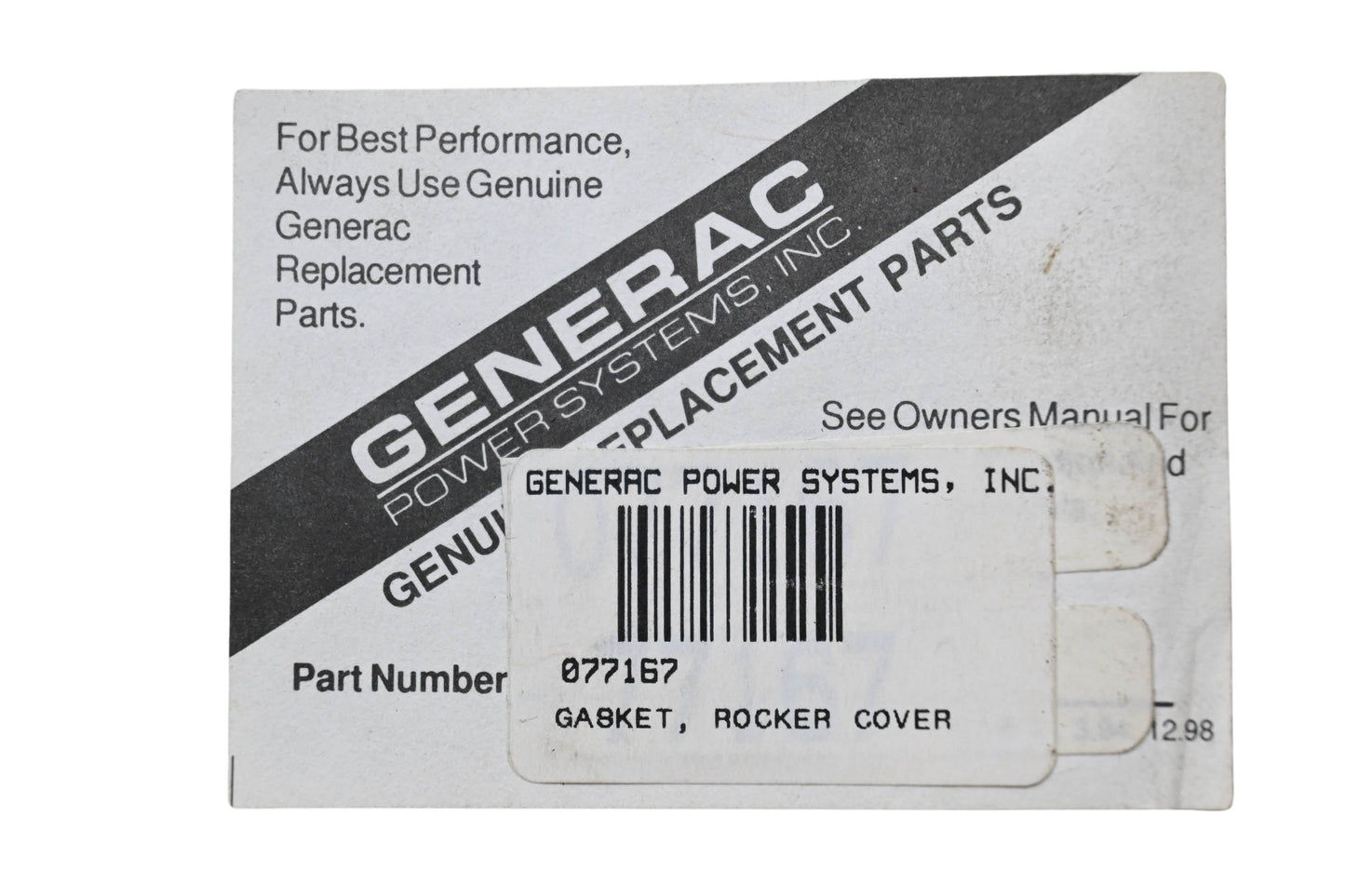 Generac 077167 Rocker Cover Gasket NOS