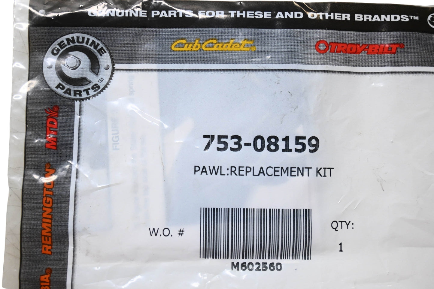 Cub Cadet 753-08159 Replacement Pawl Kit NOS