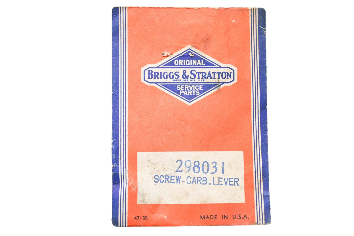 New OEM Briggs & Stratton 298031 Carburetor Lever Screw NOS