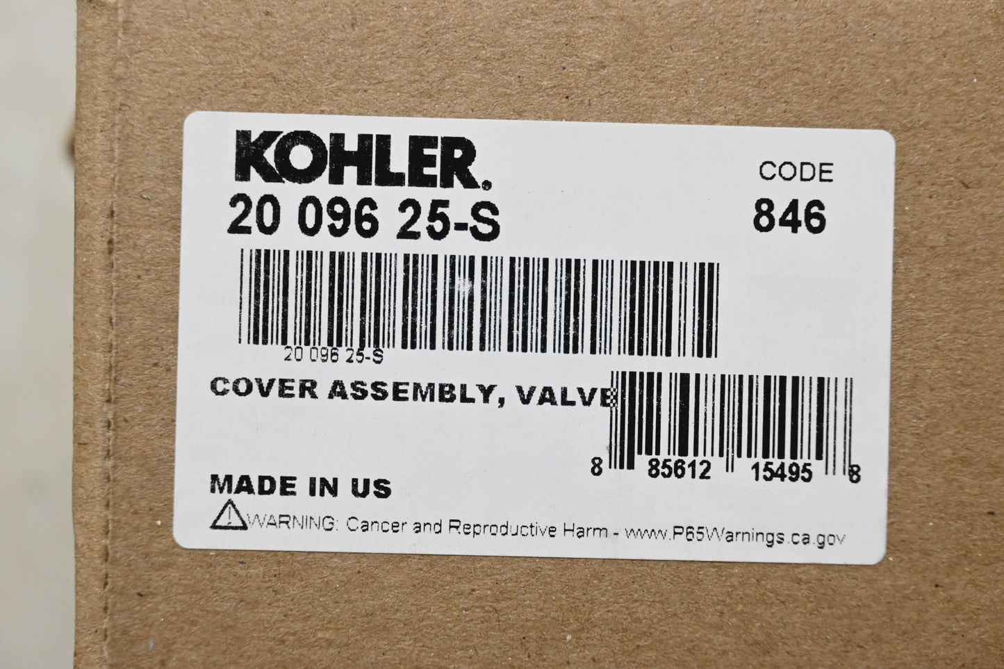 Kohler 20 096 25-S Valve Cover Assembly NOS