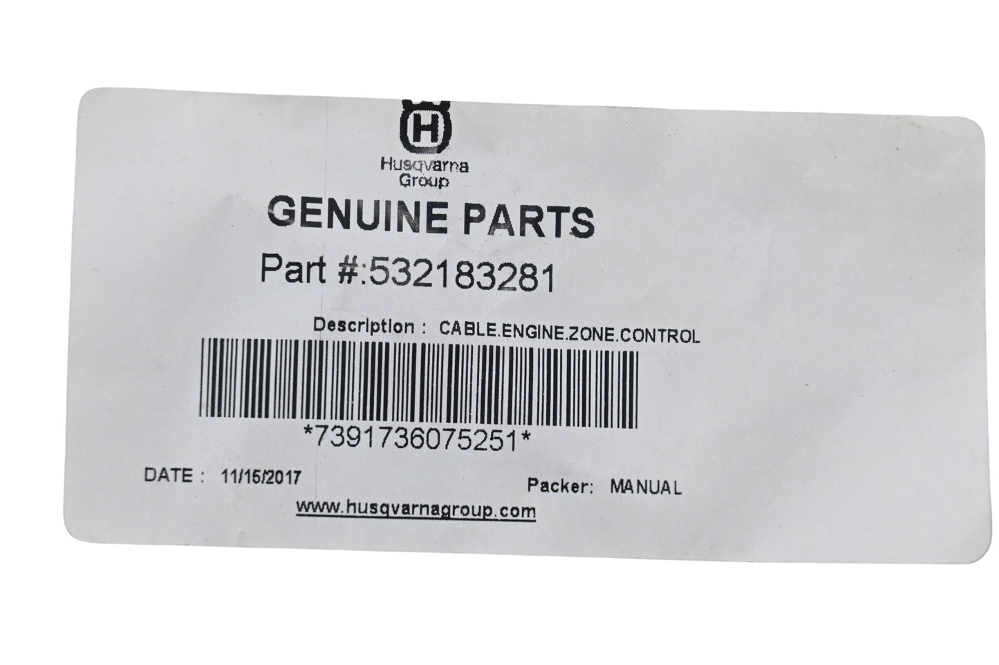 New OEM Husqvarna 532183281 Brake Control Cable NOS