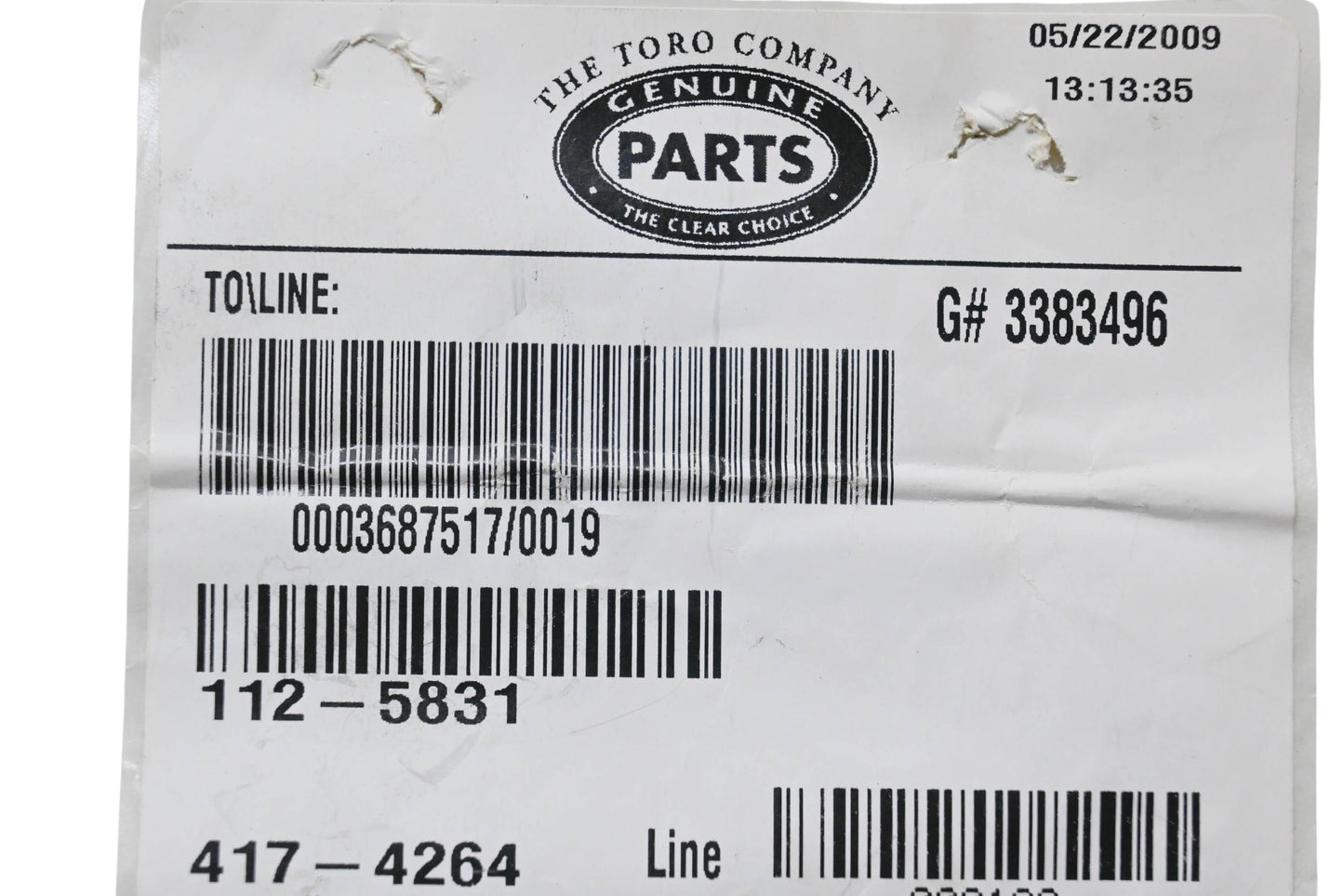 Toro 112-5831 Spacer NOS