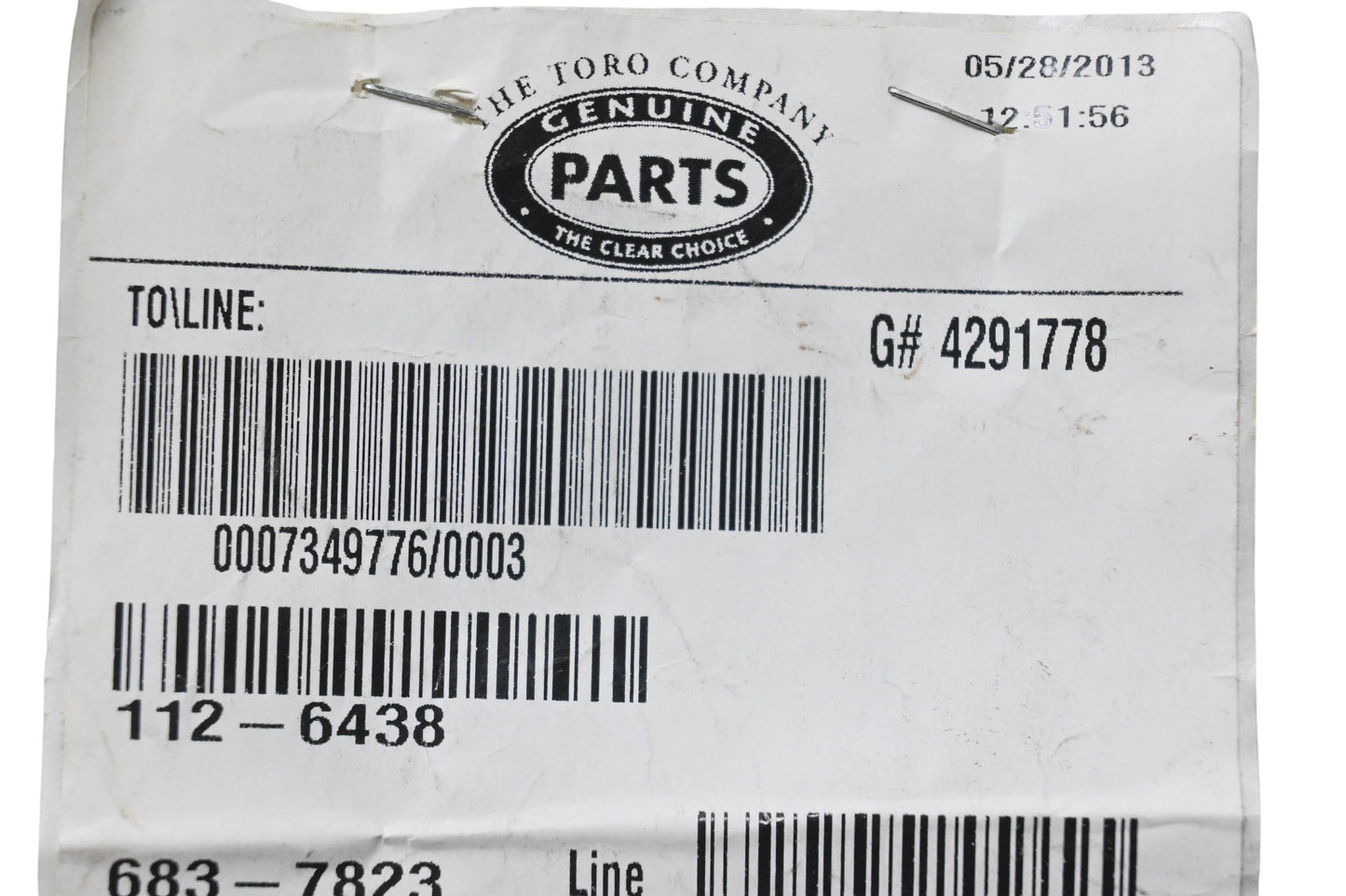 Toro 112-6438 Washout Port Seals Qty 2 NOS