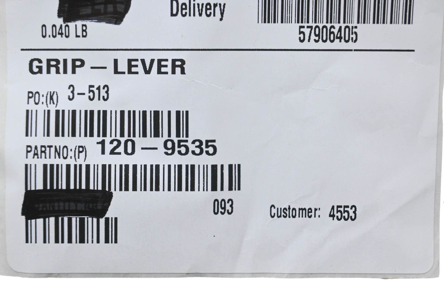 Toro 120-9535 Lever Grip NOS