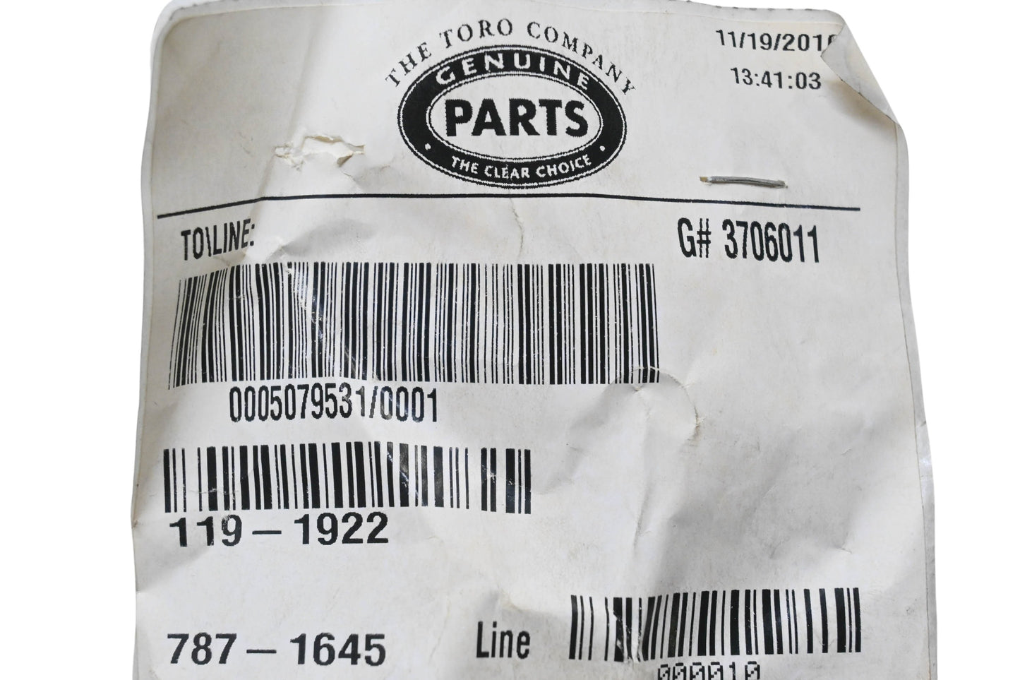 Toro 119-1922 Dipstick & O-Ring Kit NOS