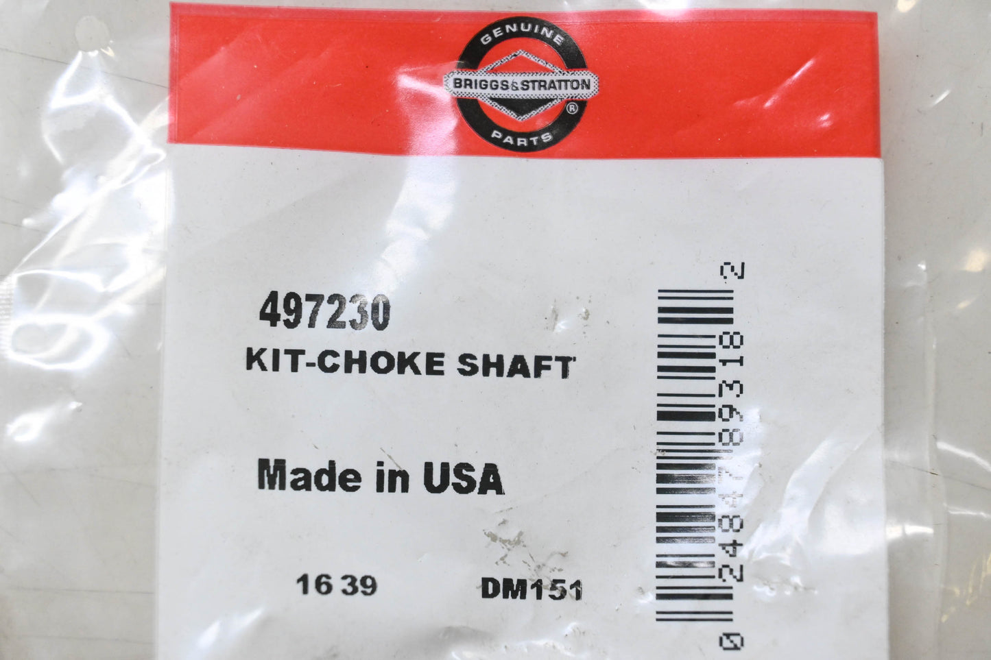 New OEM Briggs & Stratton 497230 Choke Shaft Kit NOS