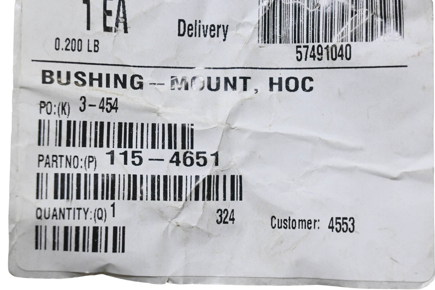 Toro 115-4651 Mount Bushing NOS