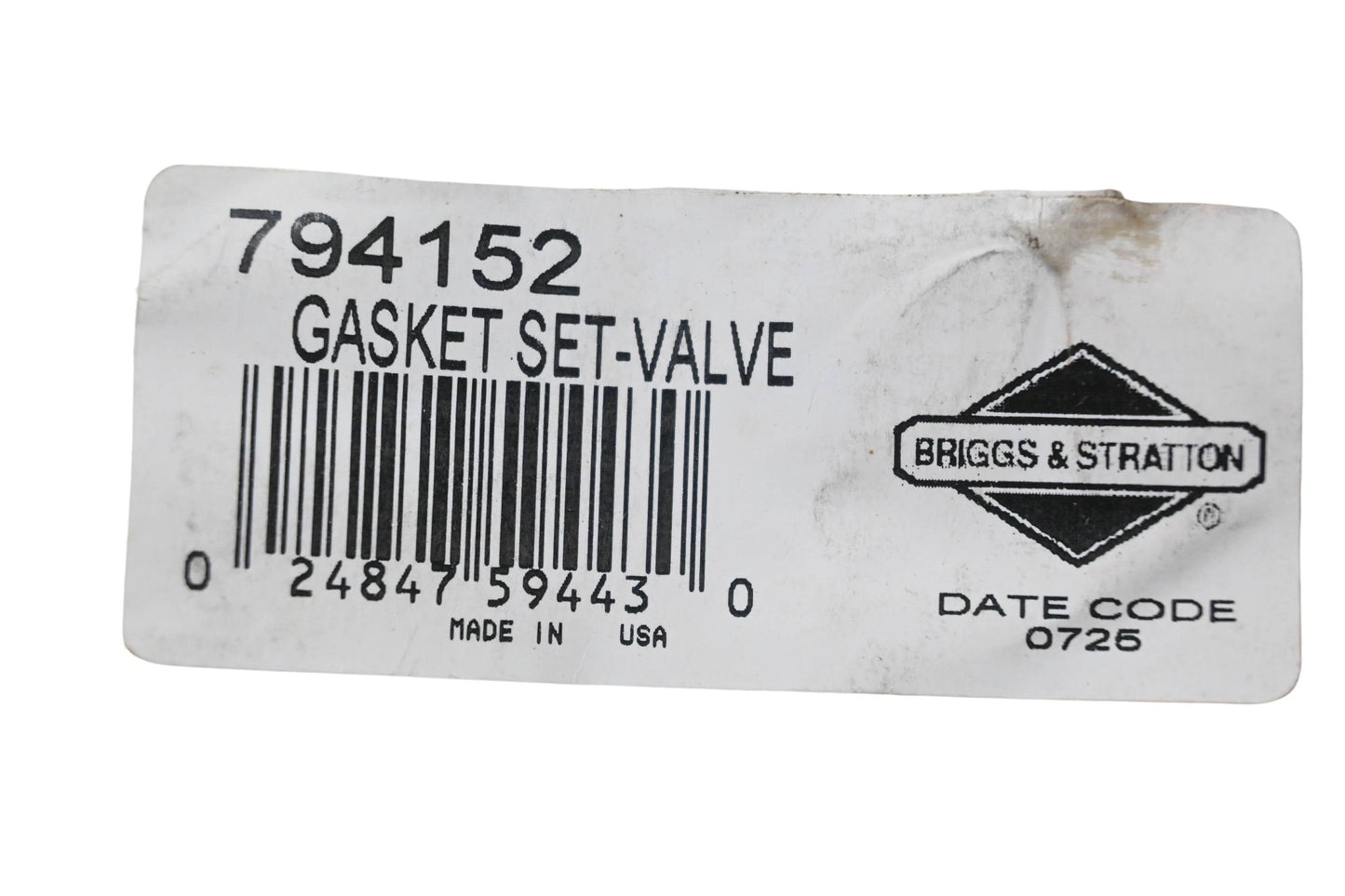New OEM Briggs & Stratton 794152 Valve Gasket Kit NOS