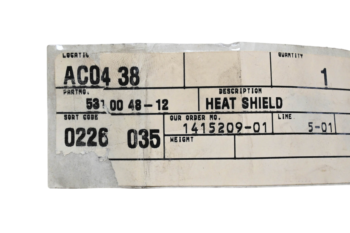 New OEM Husqvarna 531 00 48-12, 531004812 Heat Shield NOS