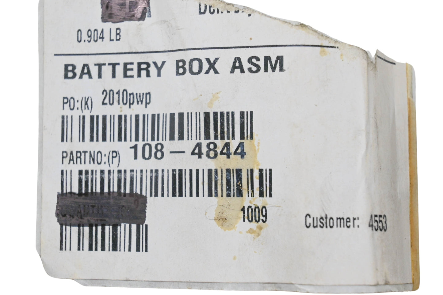 Toro 108-4844 Battery Box NOS