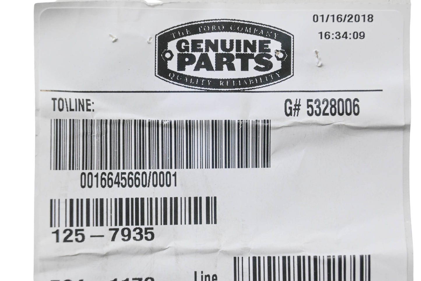 Toro 125-7935 Blade Spacer NOS
