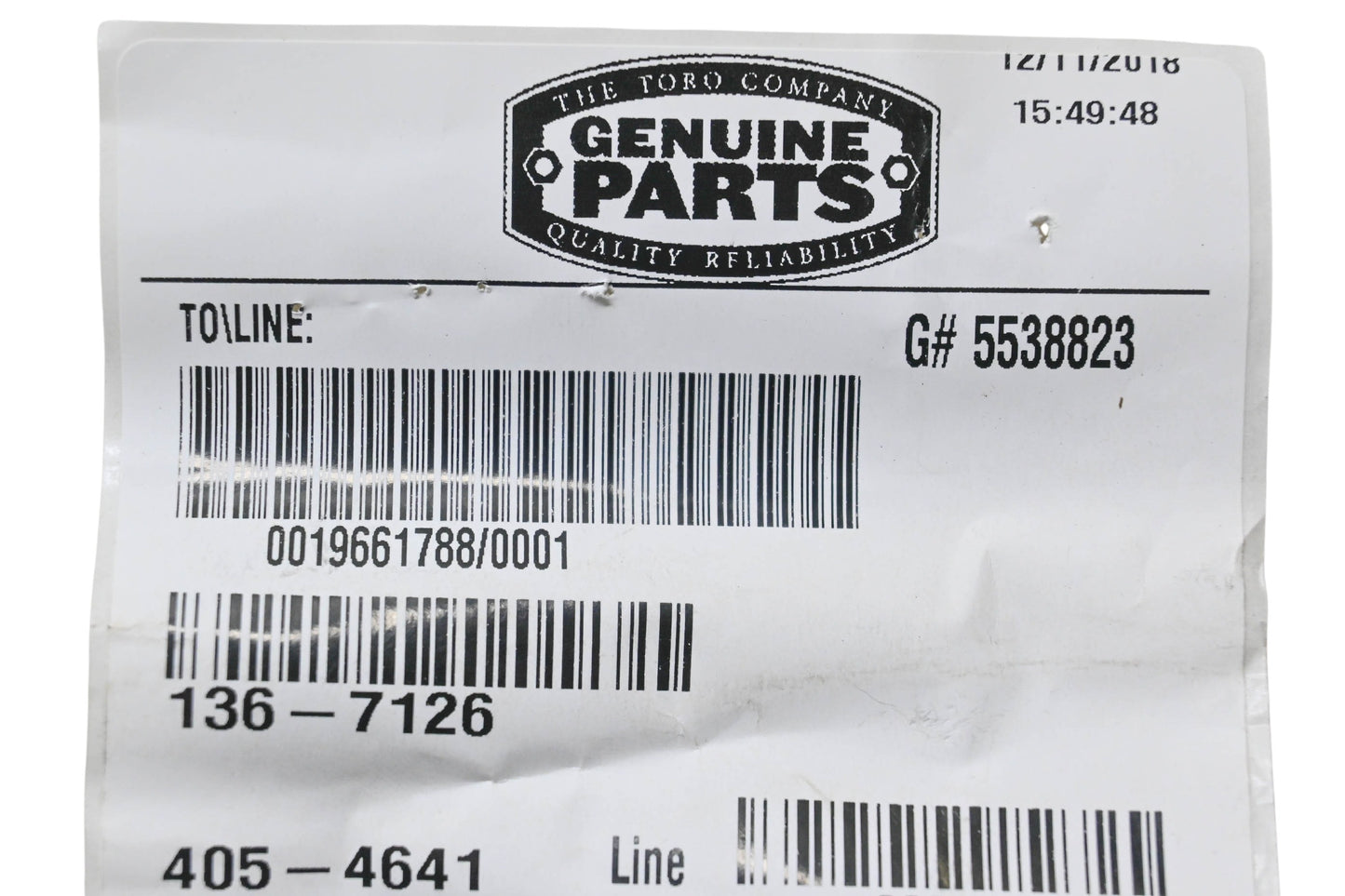 Toro 136-7126 Clutch Cable Adjuster NOS