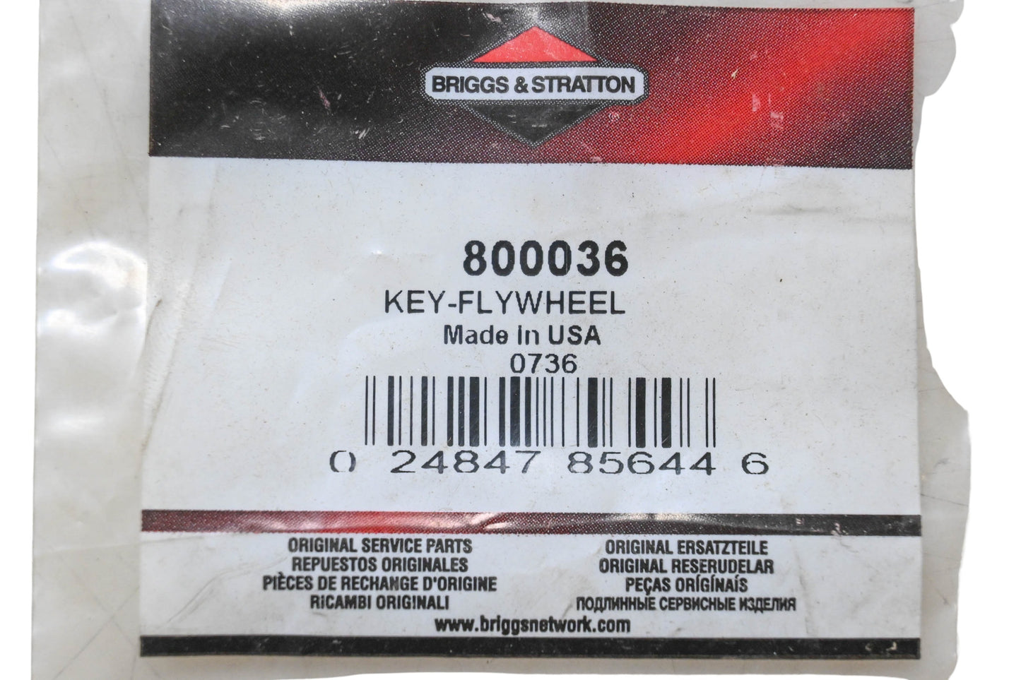 New OEM Briggs & Stratton 800036 Flywheel Key NOS