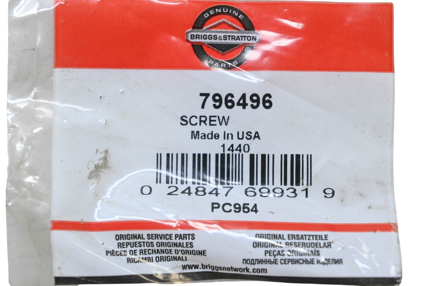 New OEM Briggs & Stratton 796496 Screw NOS