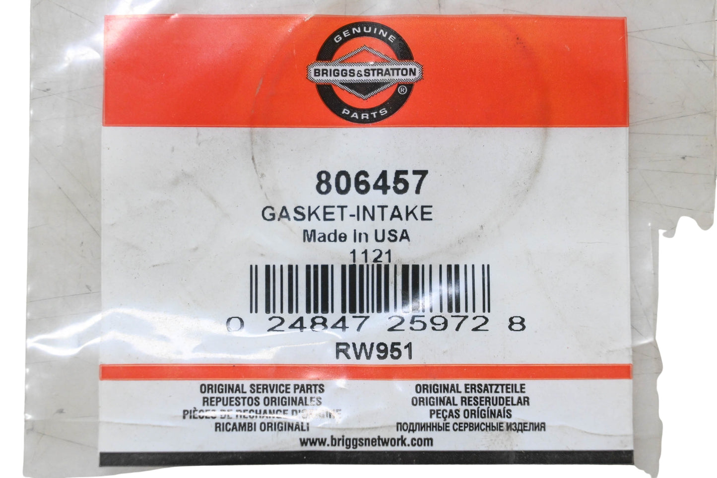 New OEM Briggs & Stratton 806457 Intake Gasket NOS