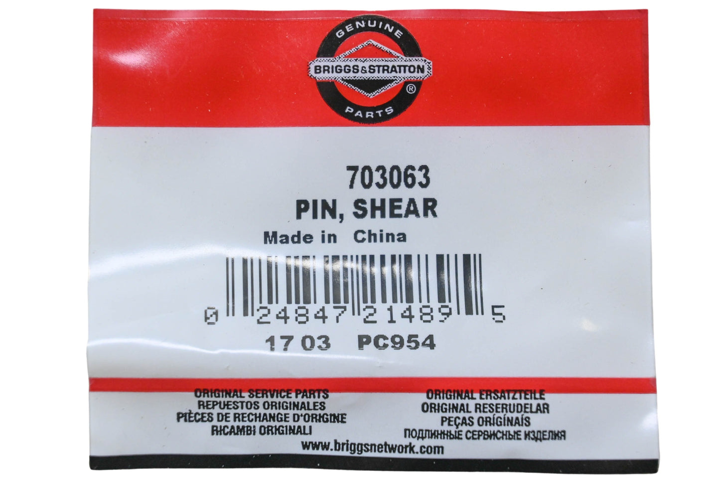 New OEM Briggs & Stratton 703063 Shear Pin NOS