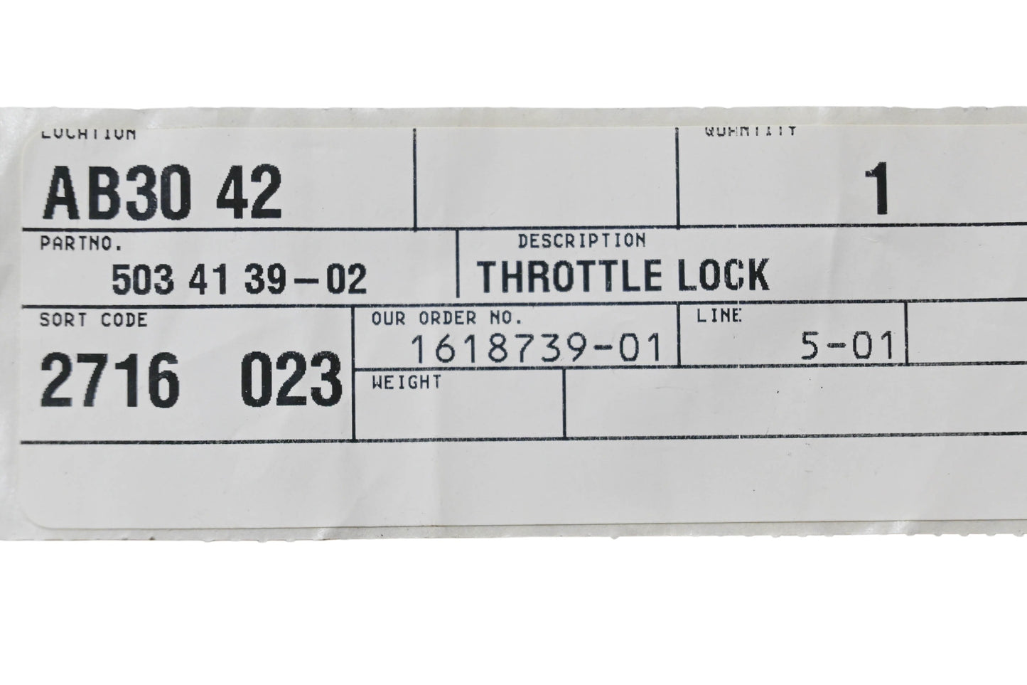 New OEM Husqvarna 503 41 39-02, 503413902 Throttle Lock NOS