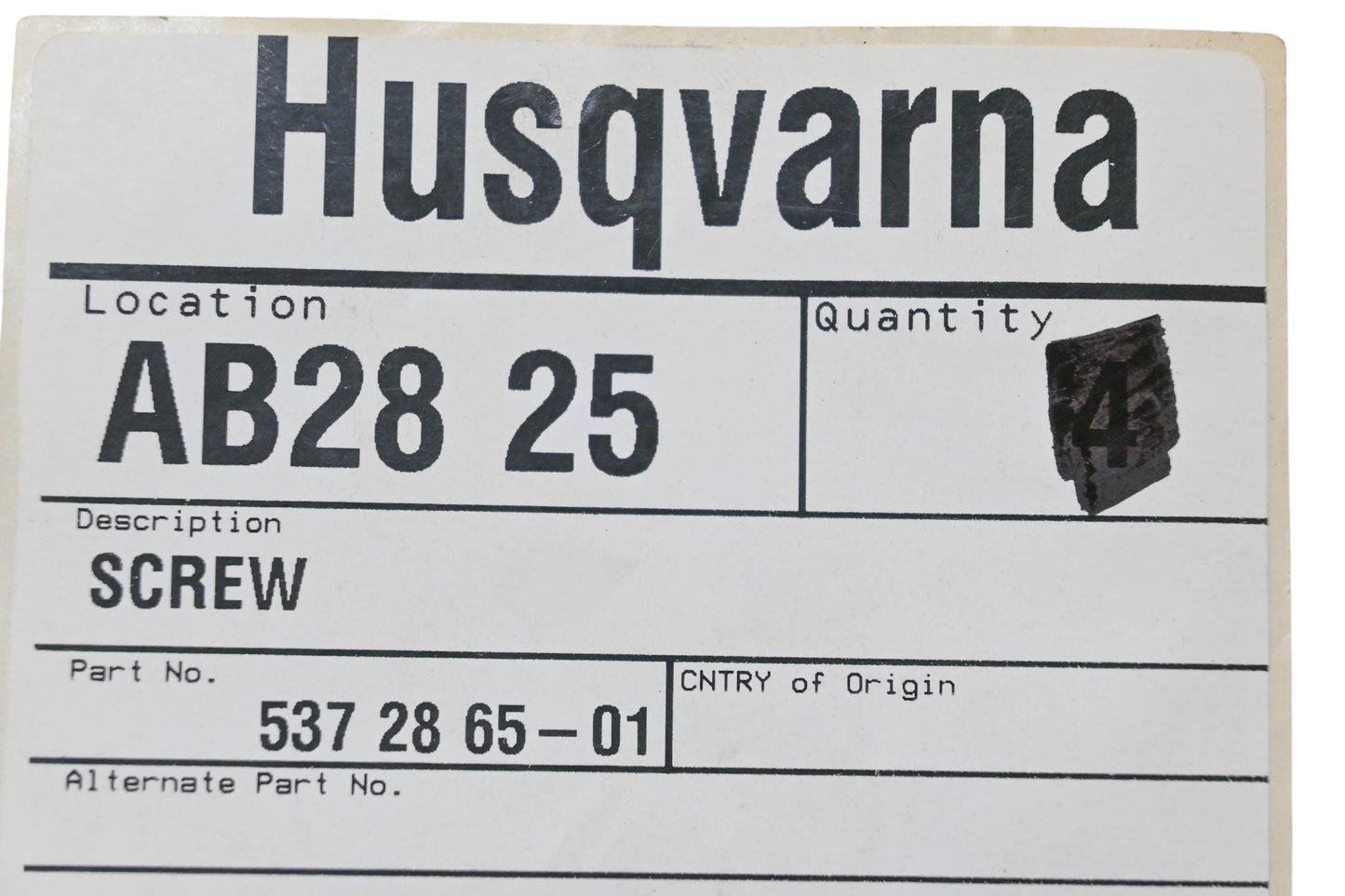 New OEM Husqvarna 537 28 65-01, 537286501 Tensioner Screw NOS