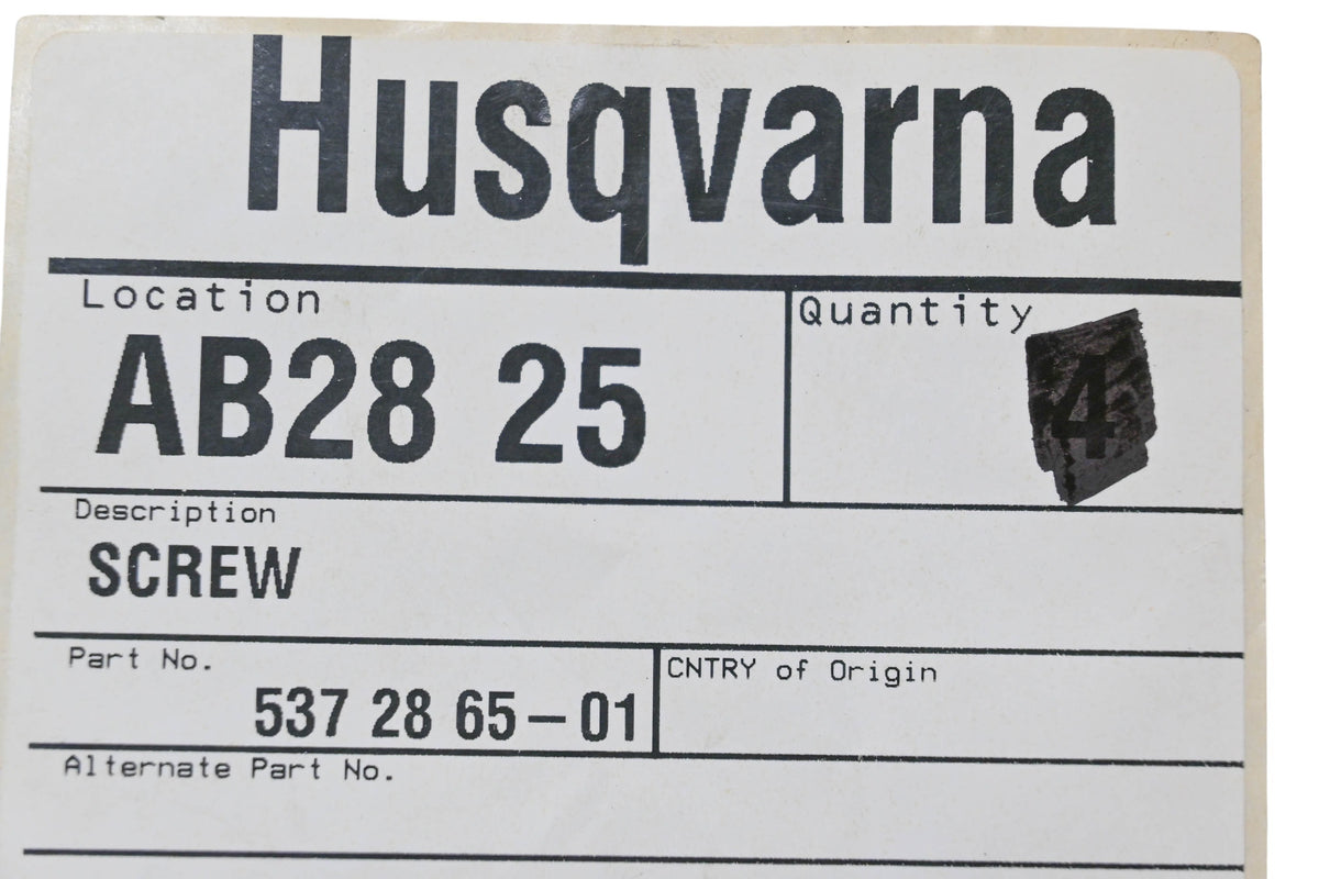 New OEM Husqvarna 537 28 65-01, 537286501 Tensioner Screw NOS