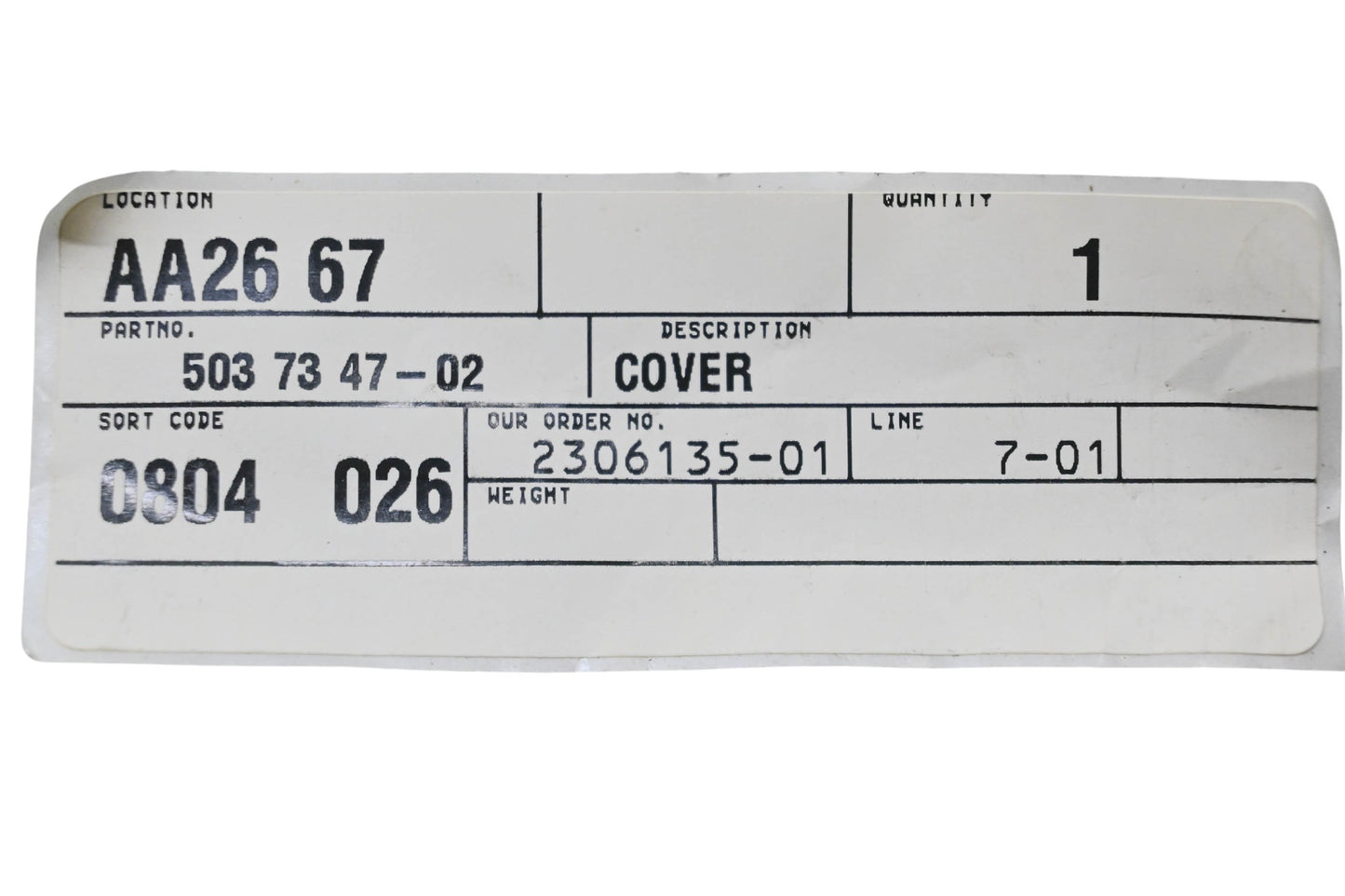 New OEM Husqvarna 503 73 47-02, 503734702 Cover NOS