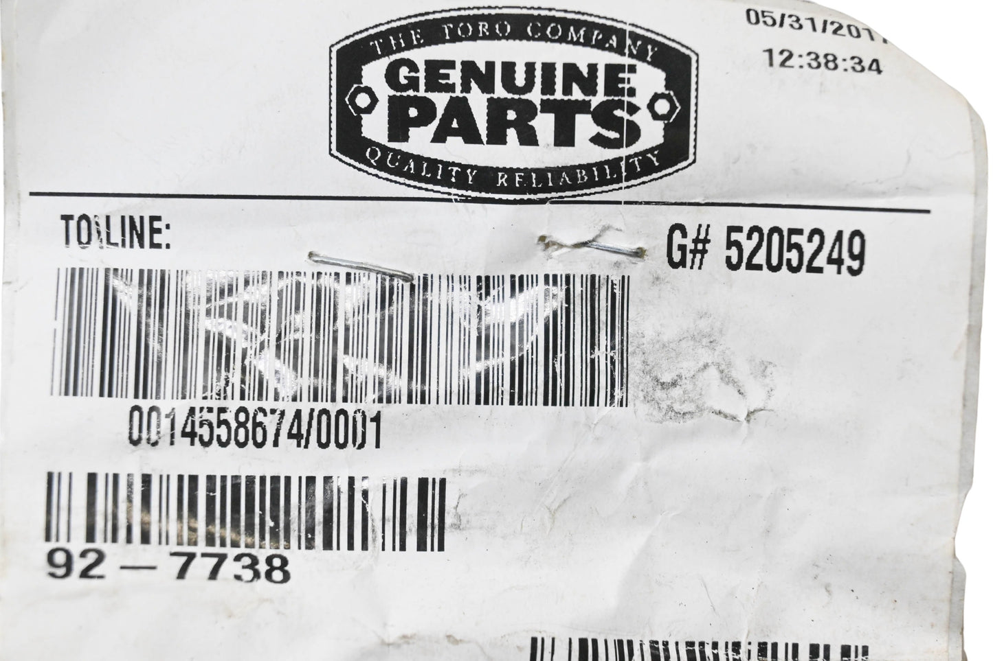 Toro 92-7738 Wheel Brake Cable NOS