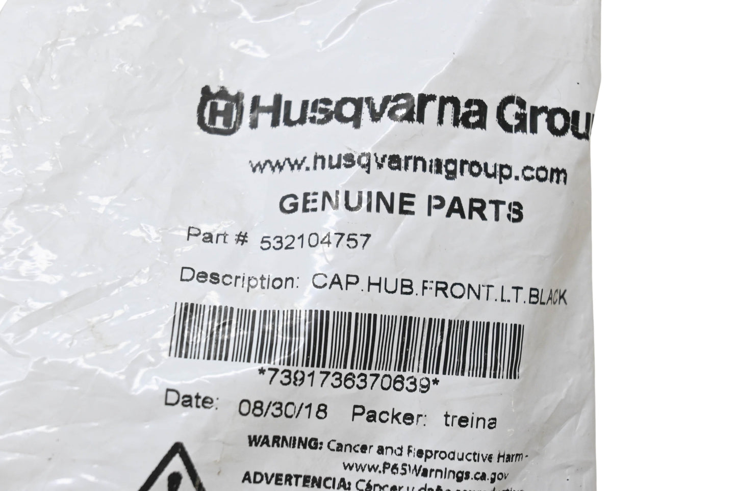 New OEM Husqvarna 532104757 Axle Cap NOS
