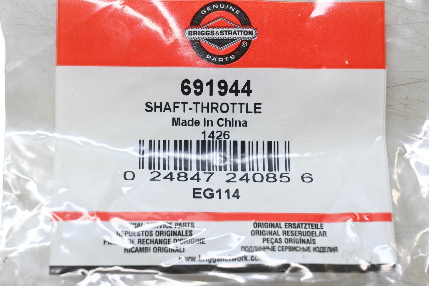 New OEM Briggs & Stratton 691944 Throttle Shaft NOS