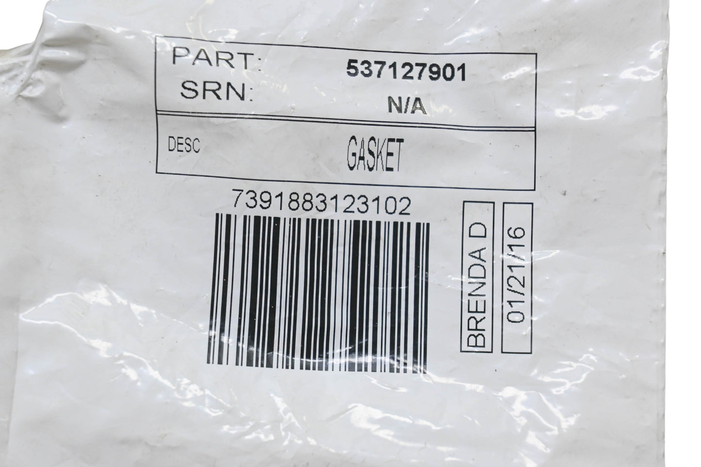 New OEM Husqvarna 537127901 Gasket NOS
