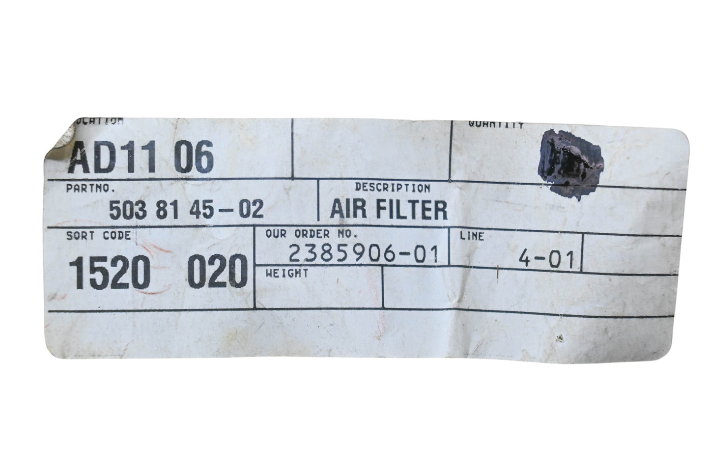 New OEM Husqvarna 503 81 45-02, 503814502 Air Filter NOS