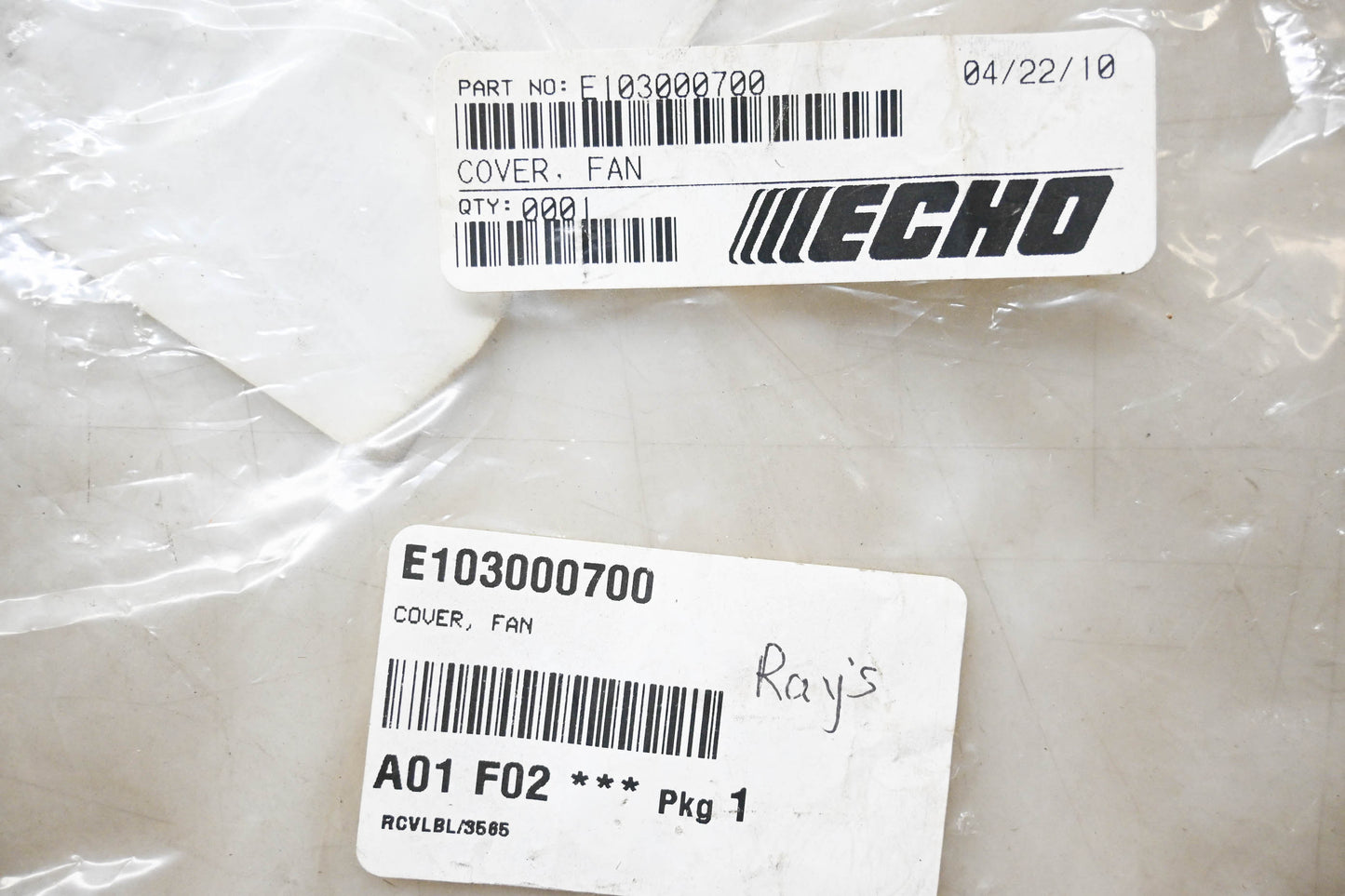 New OEM Echo E103000700 Fan Cover NOS