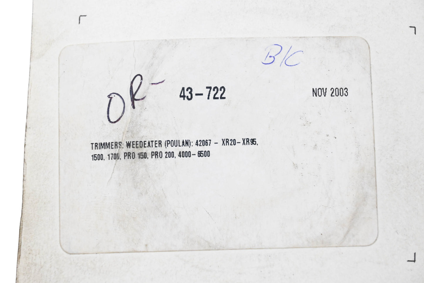 Herr 43-722 Rewind Starter Spring NOS