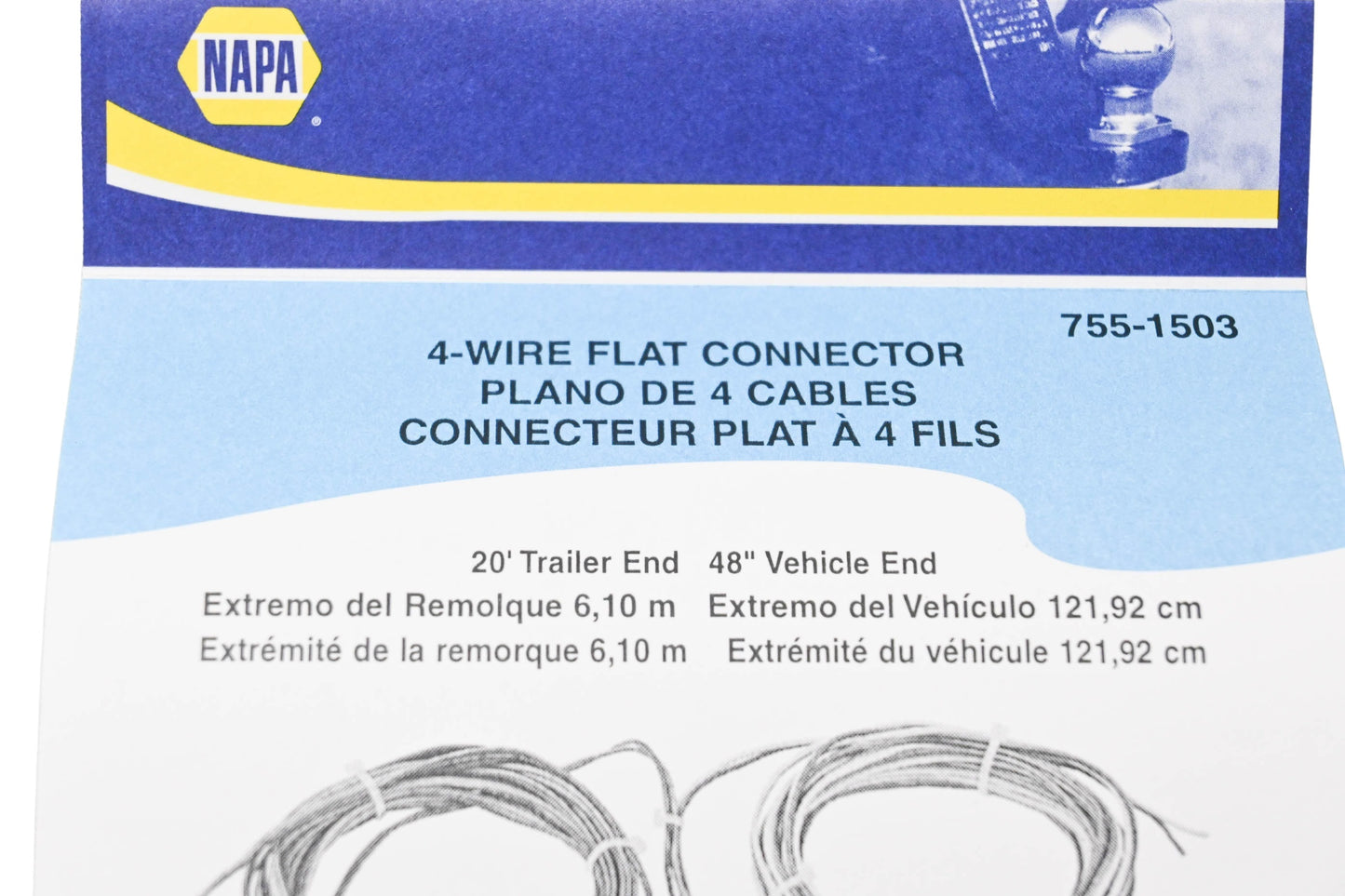 Napa 755-1503 4-Wire Flat Connector NOS