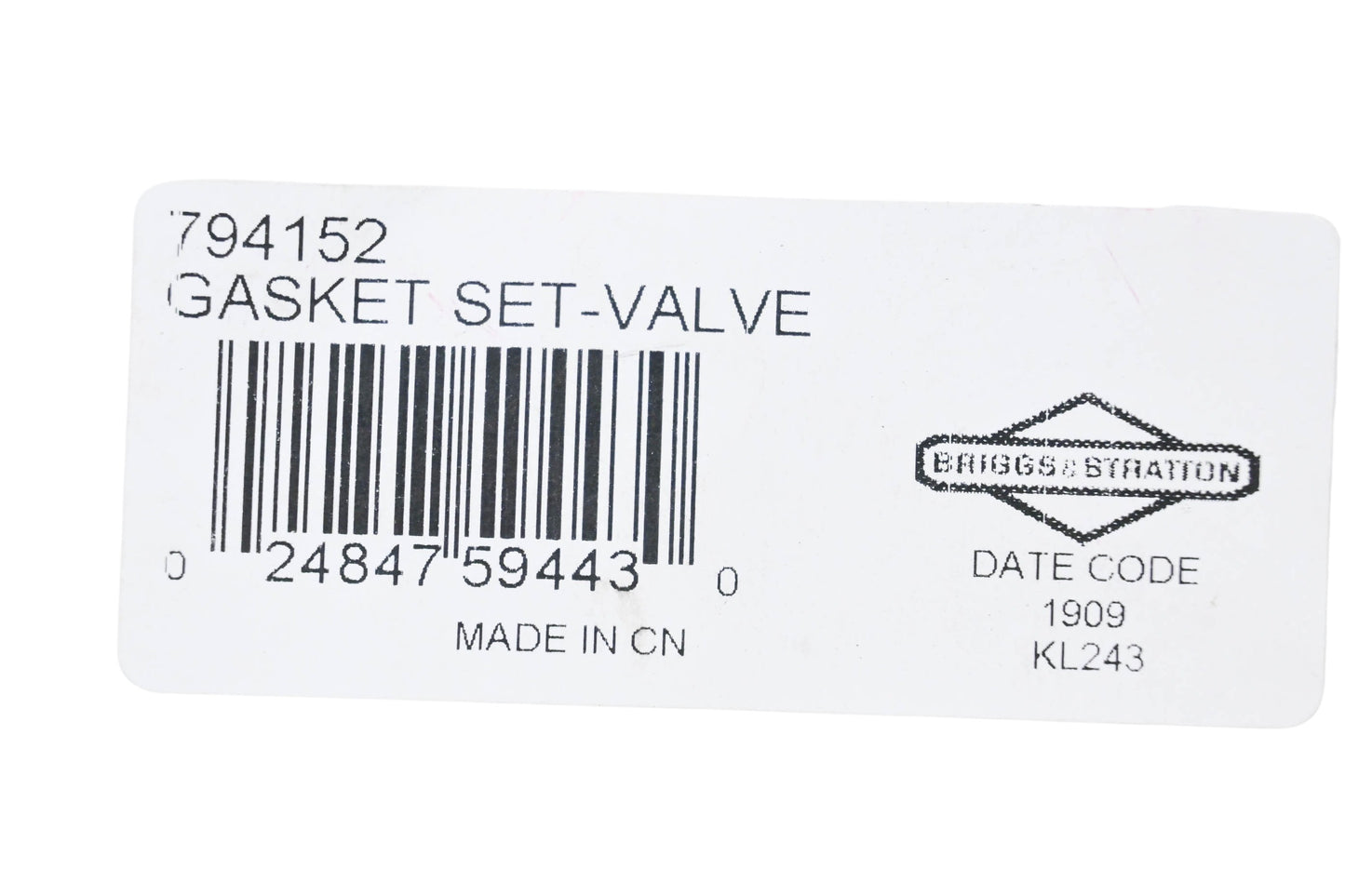New OEM Briggs & Stratton 794152 Valve Gasket Kit NOS