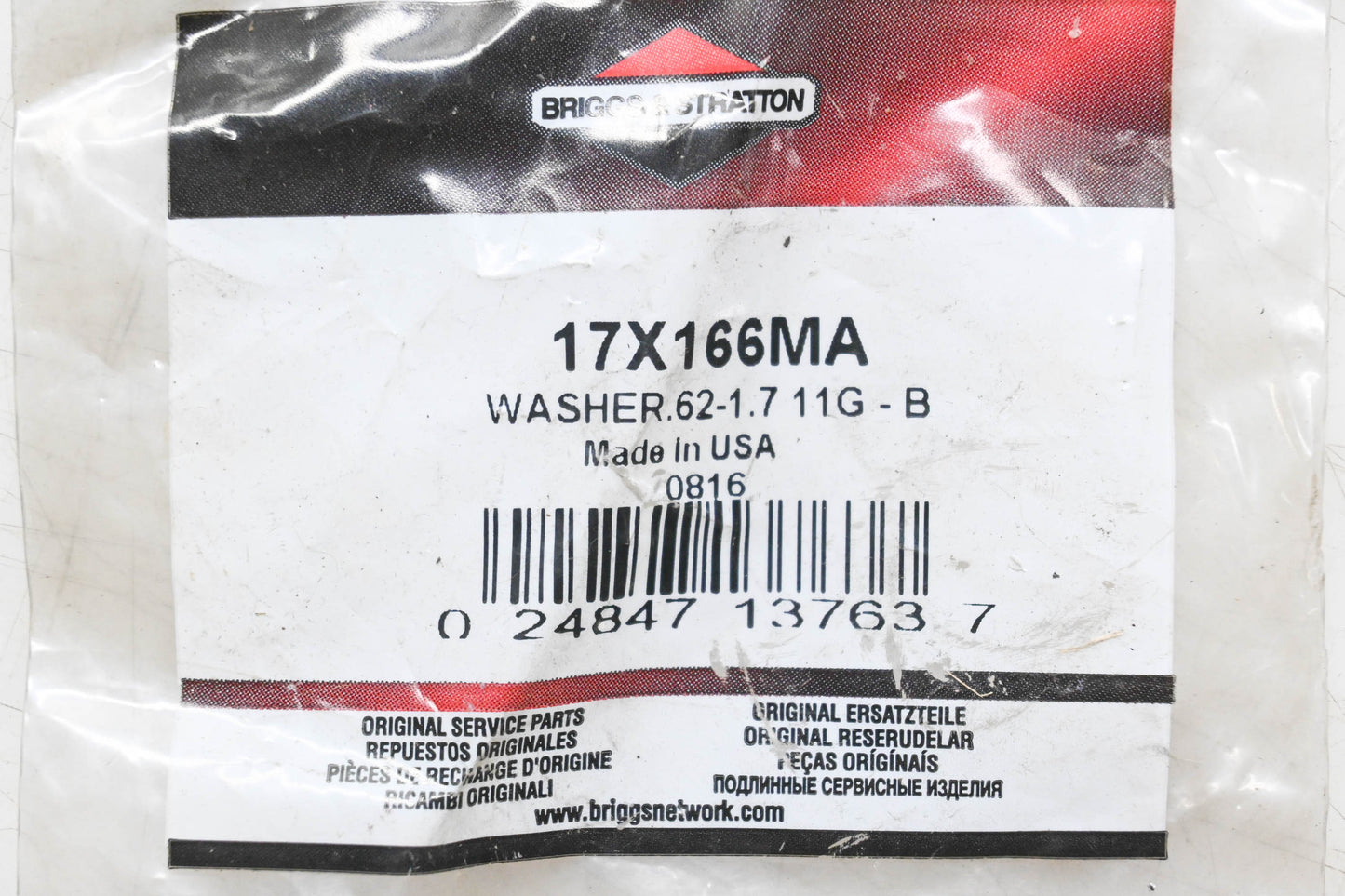 New OEM Briggs & Stratton 17X166MA Washer NOS
