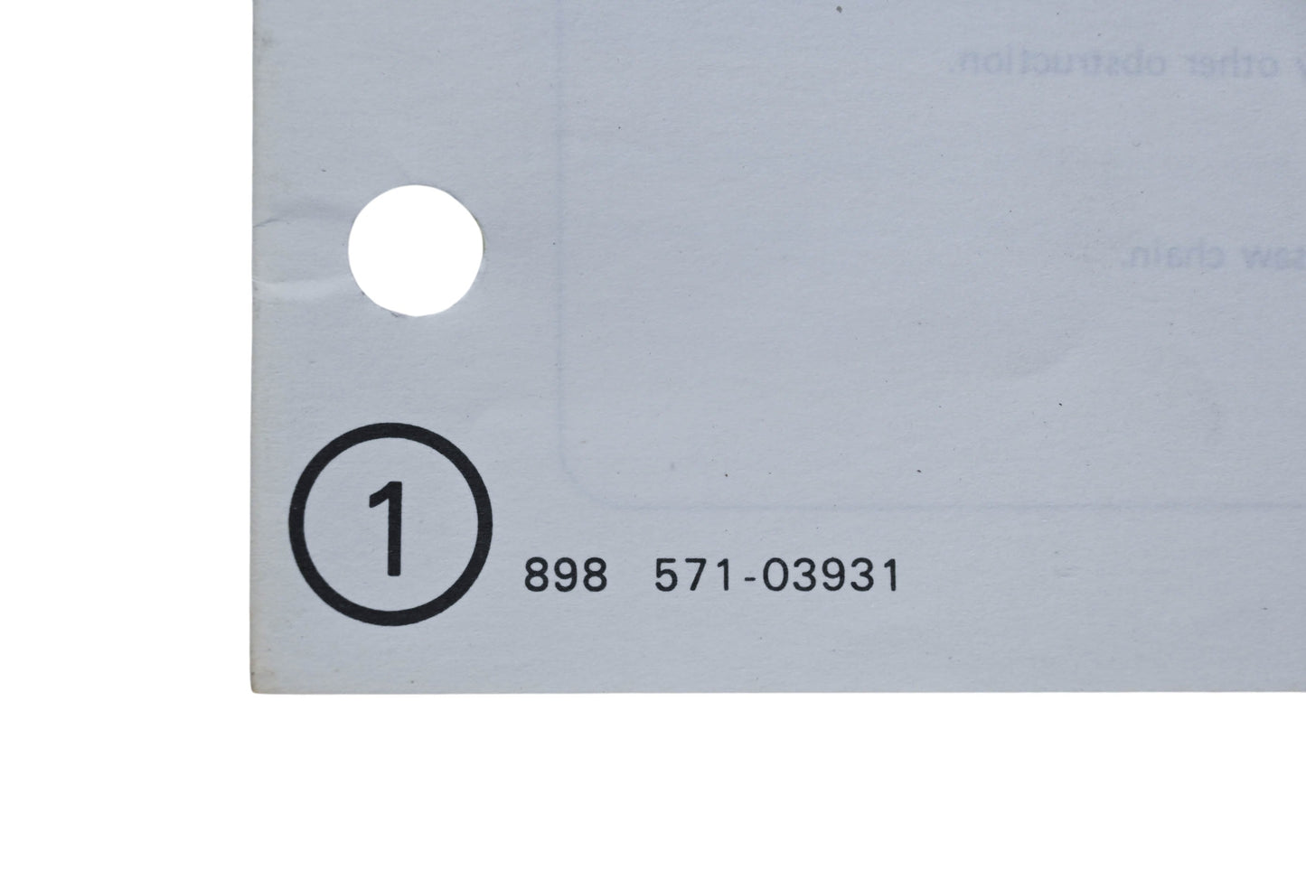 Kioritz Corporation 898 571-03931 Echo Chain Saw Operator's Manual CS-302