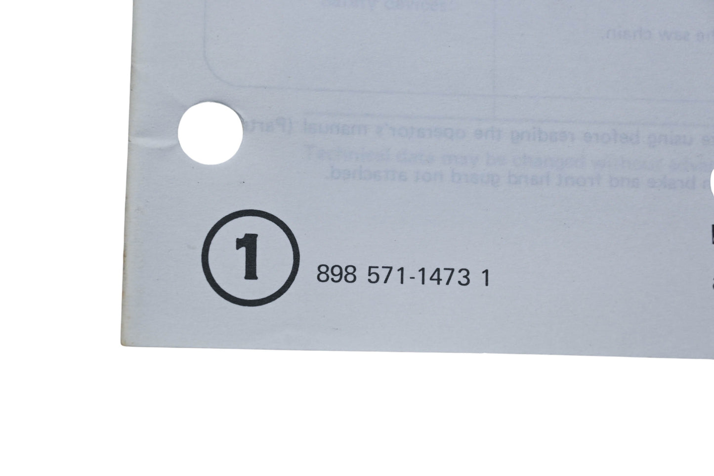 Kioritz Corporation 898 571-1473 1 Echo Chain Saw Operator's Manual CS-900EVL