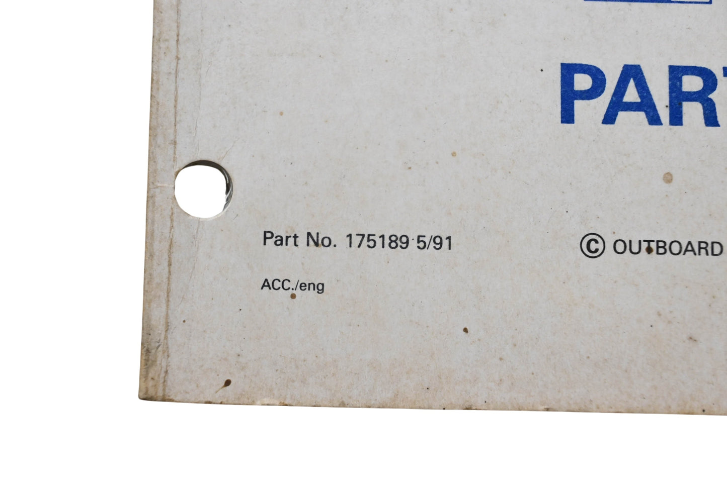 OMC 175189 Service Parts Catalog Accessories 1991