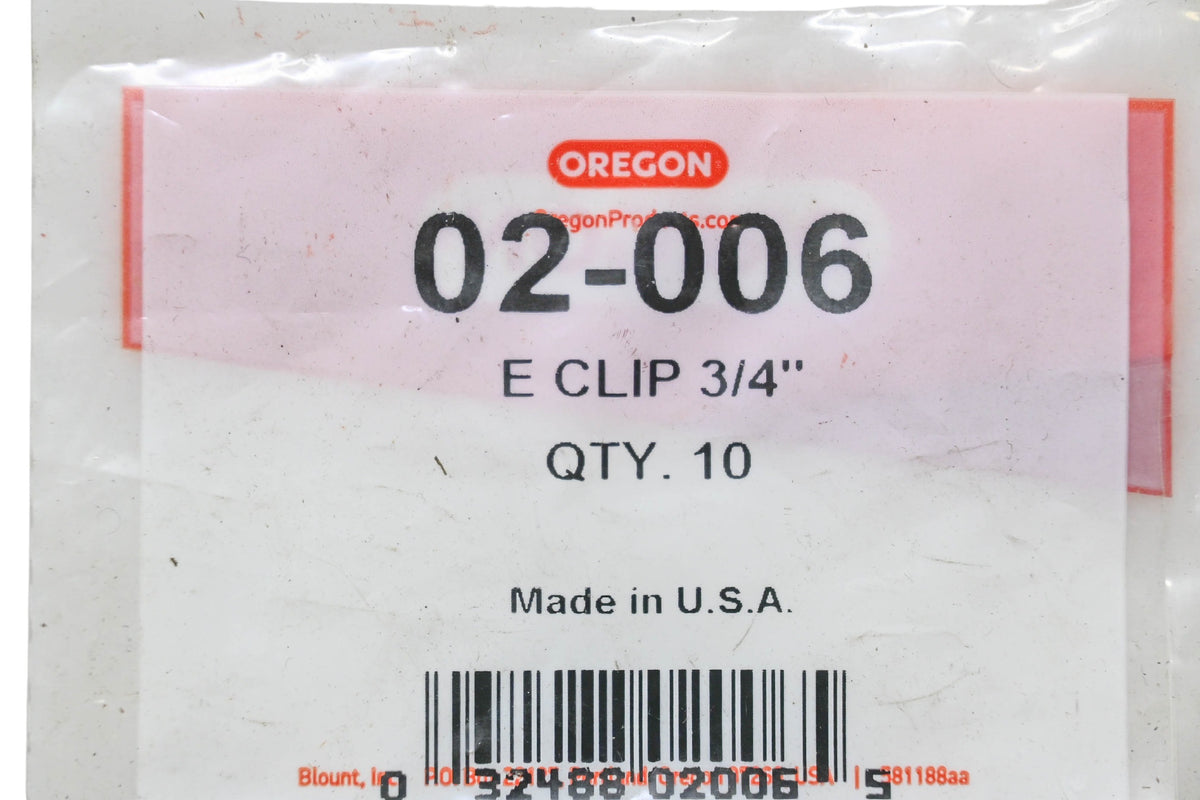 Oregon 02-006 E-Clip 3/4" 10-Pack NOS