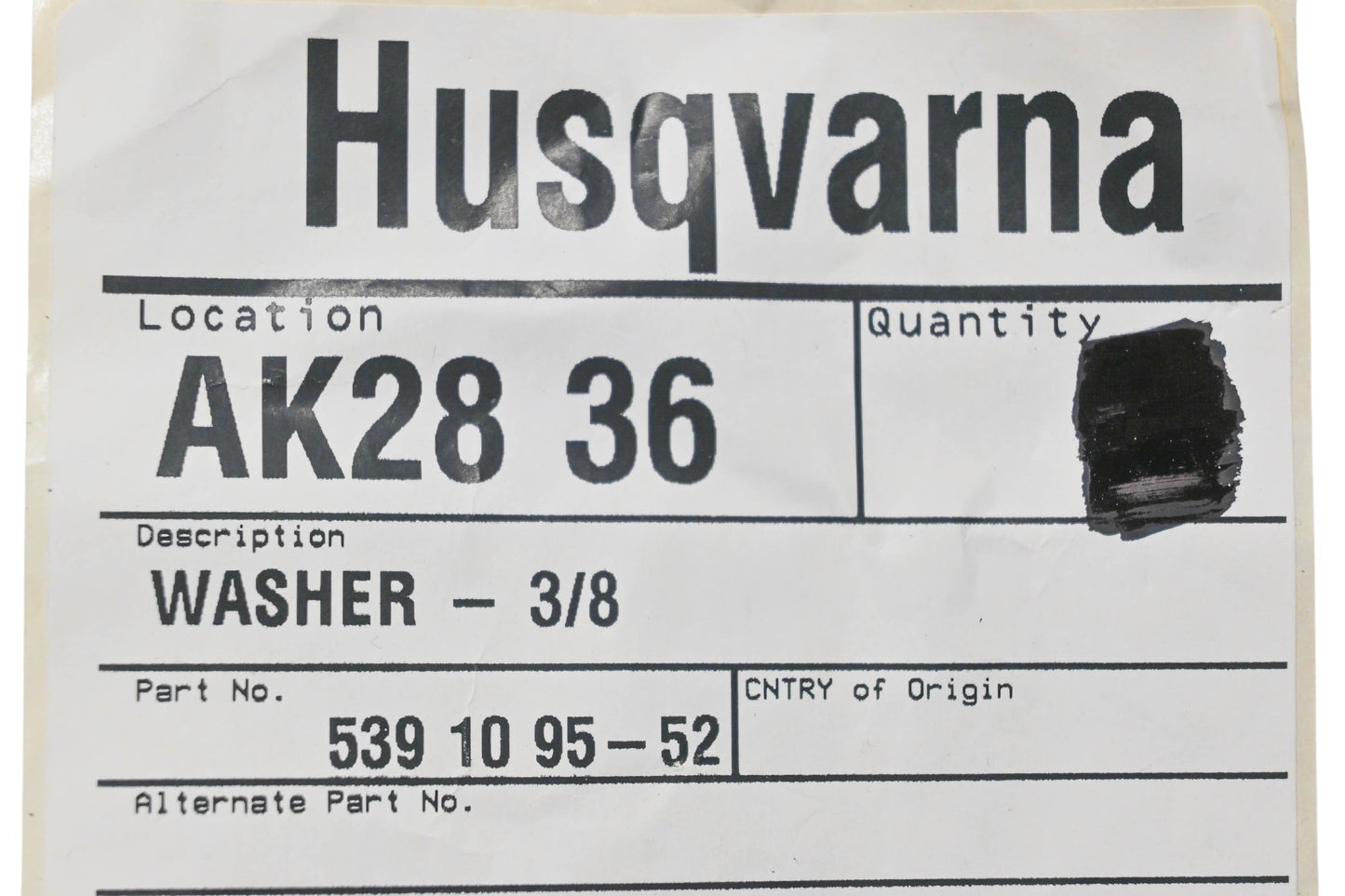 New OEM Husqvarna 539 10 95-52, 539109552 Lock Washer NOS