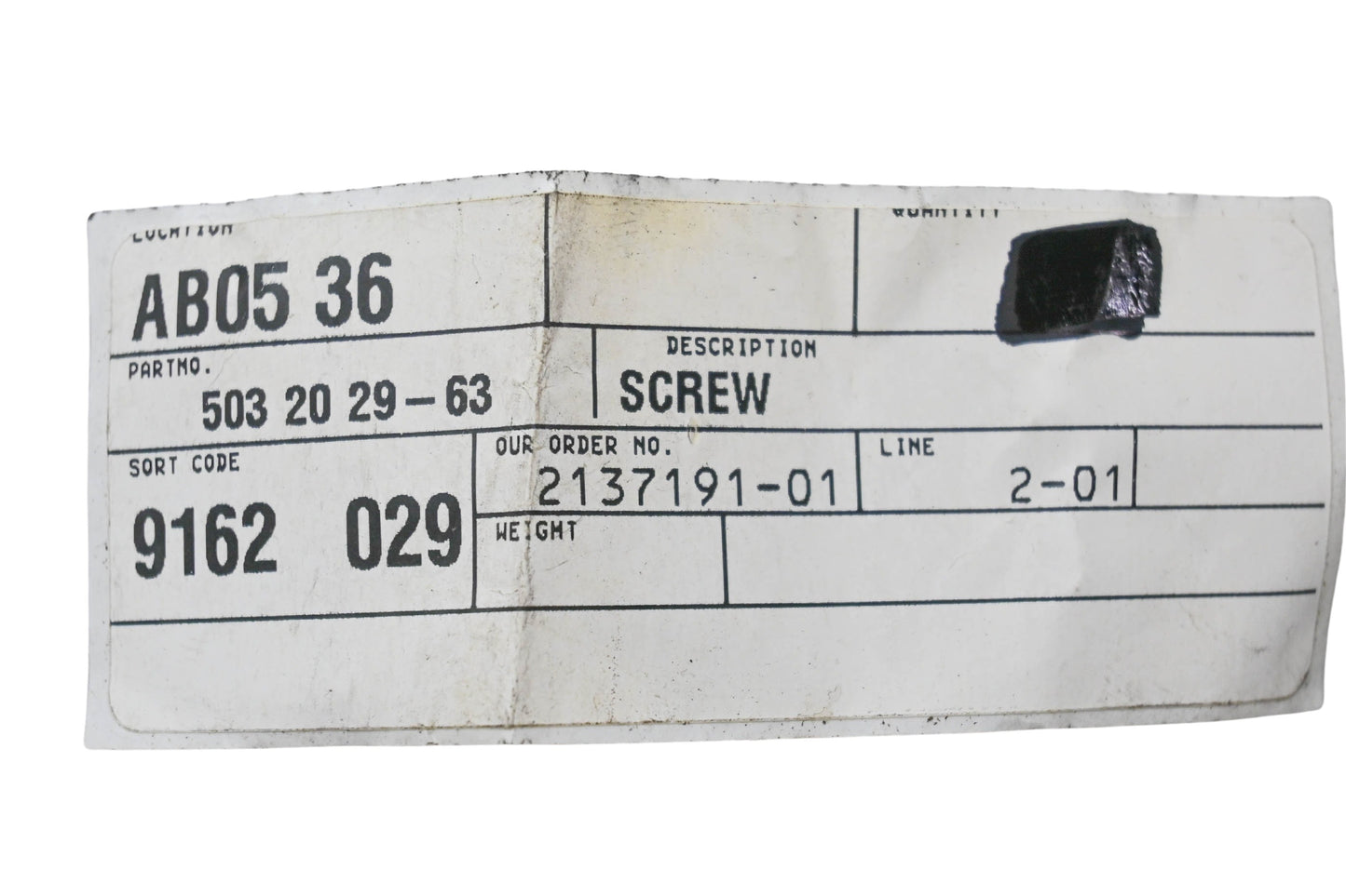New OEM Husqvarna 503 20 29-63, 503202963 Screw NOS