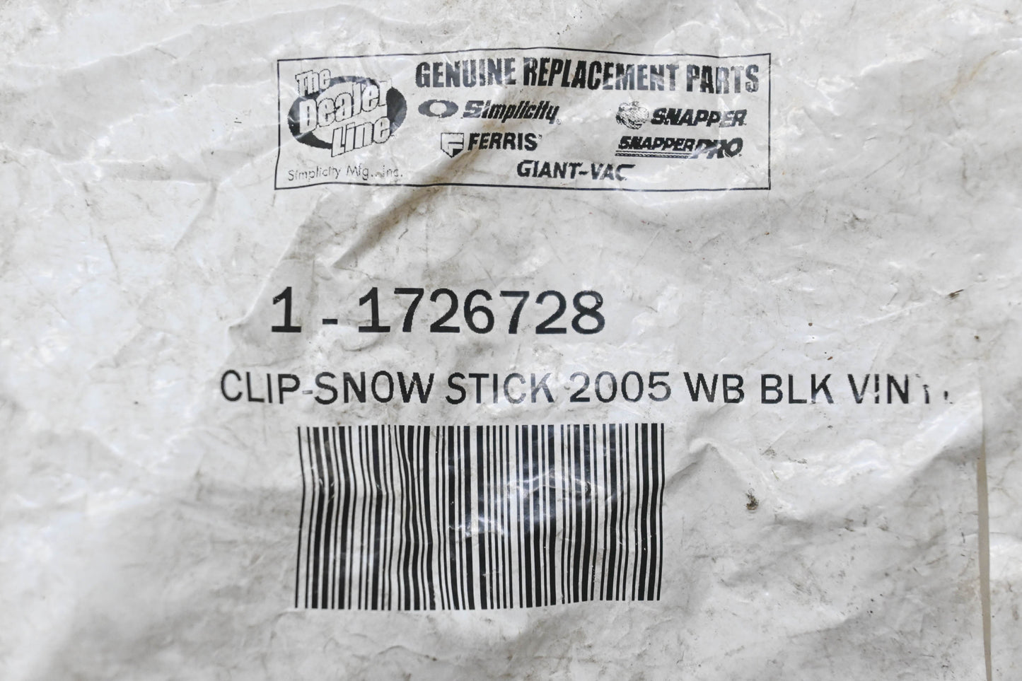 Simplicity 1726728 Snow Stick Clip NOS
