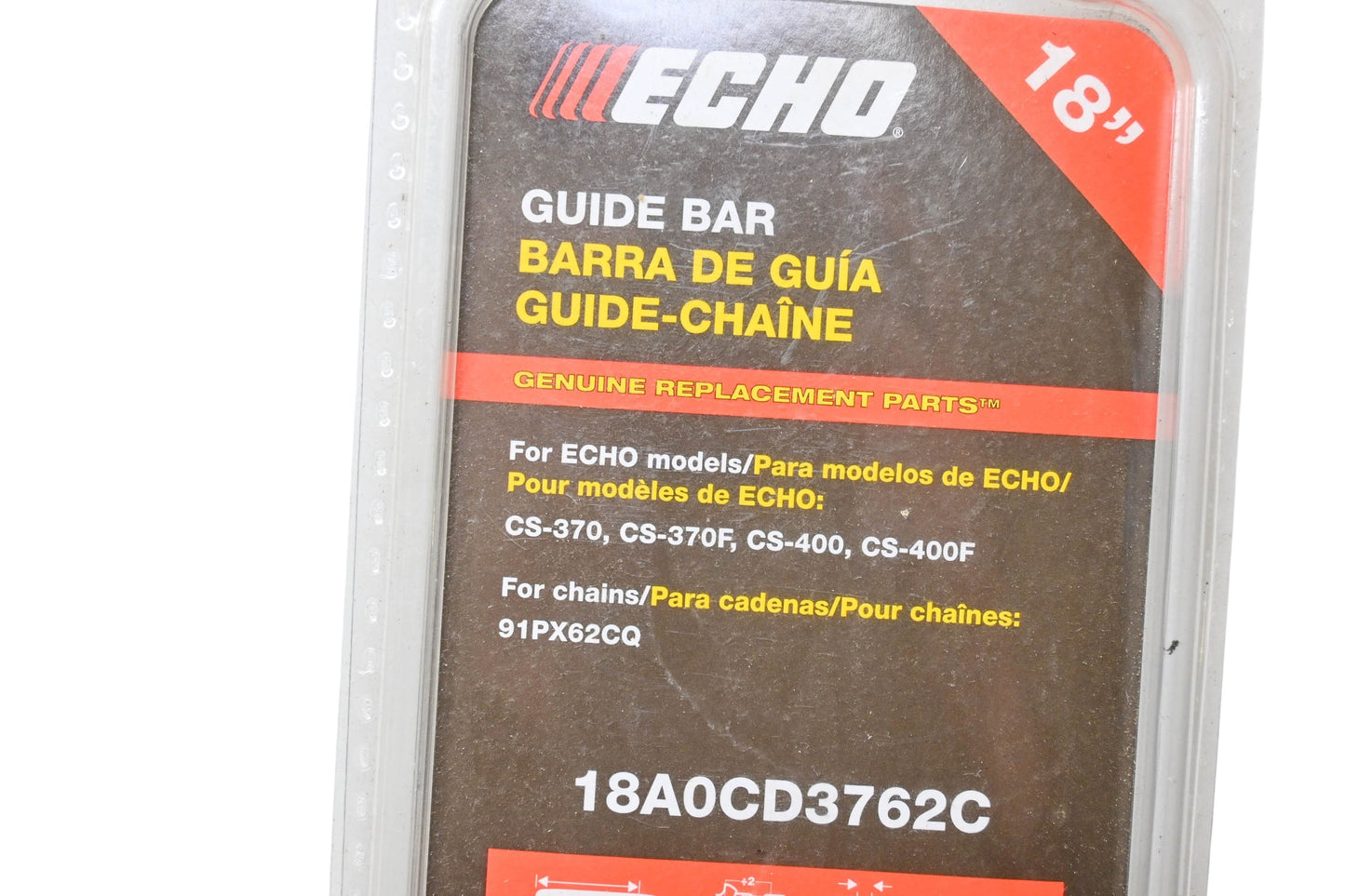 New OEM Echo 18A0CD3762C Chainsaw Guide Bar NOS