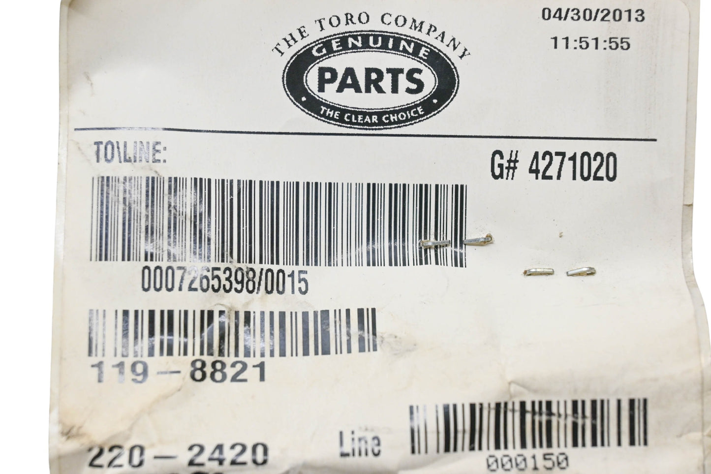 Toro 119-8821 V-Belt NOS