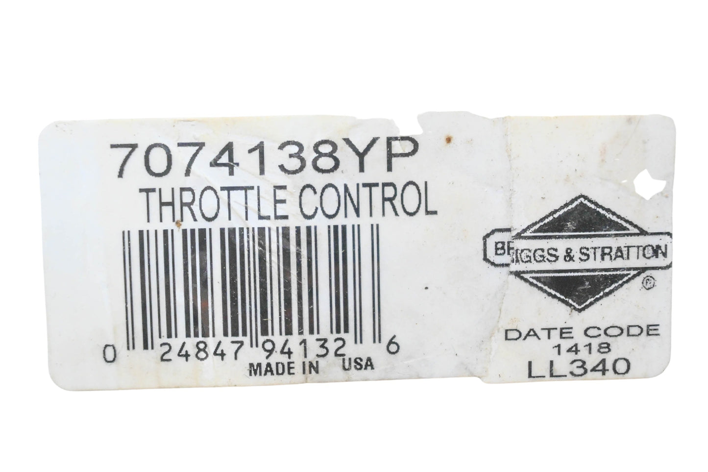 New OEM Briggs & Stratton 7074138YP Throttle Control NOS